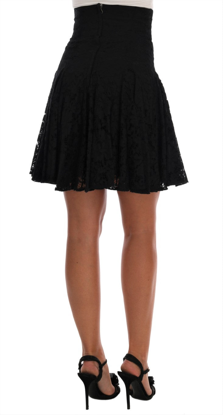 Elegant Floral Lace A-Line Mini Skirt - GlamHub Luxury and Icon Brand Clothing