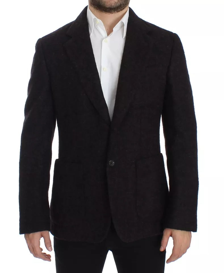 Bordeaux Alpaca Two Button Jacket Blazer