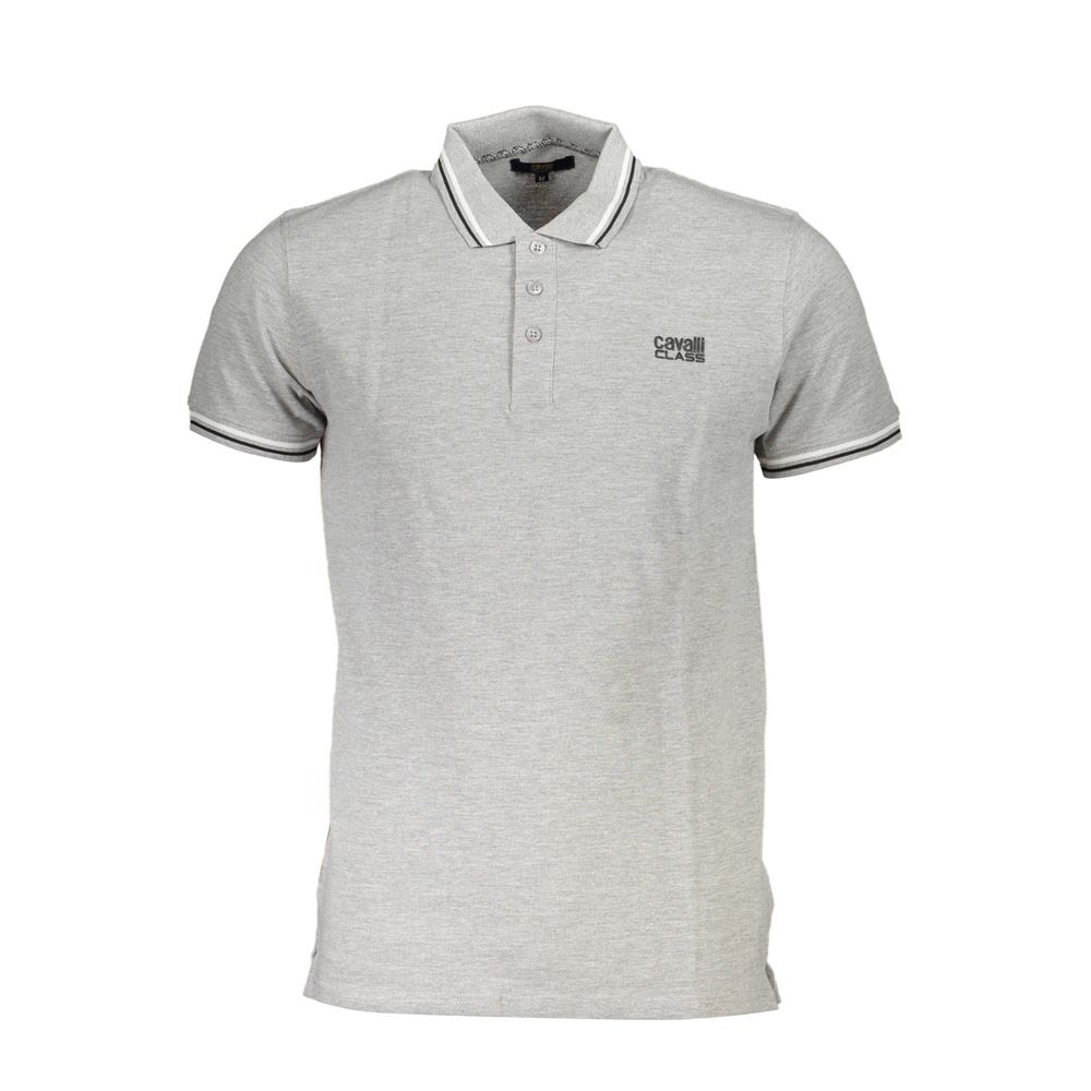 Gray Cotton Polo Shirt - GlamHub Luxury and Icon Brand Clothing