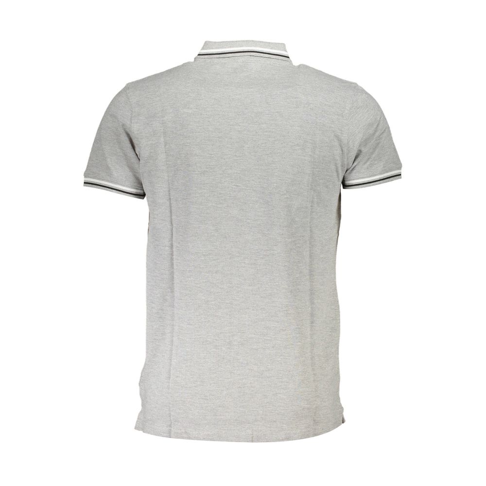 Gray Cotton Polo Shirt - GlamHub Luxury and Icon Brand Clothing