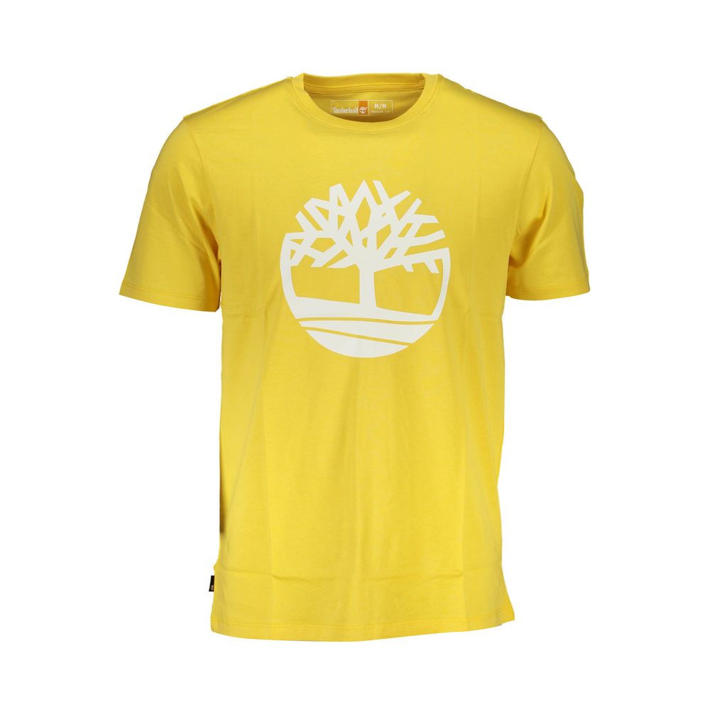 Yellow Cotton T-Shirt - GlamHub Luxury and Icon Brand Clothing