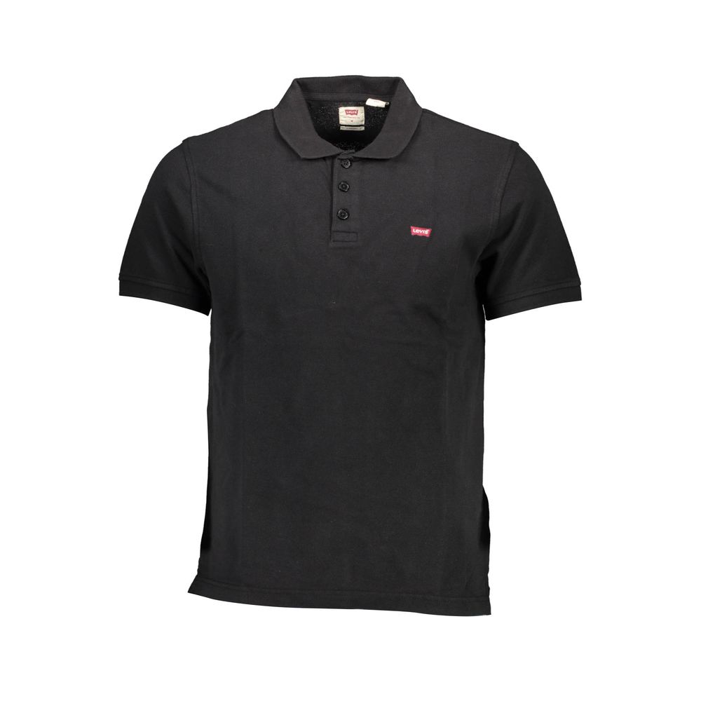 Black Cotton Men Polo Shirt - GLAMHUB BOUTIQUE 