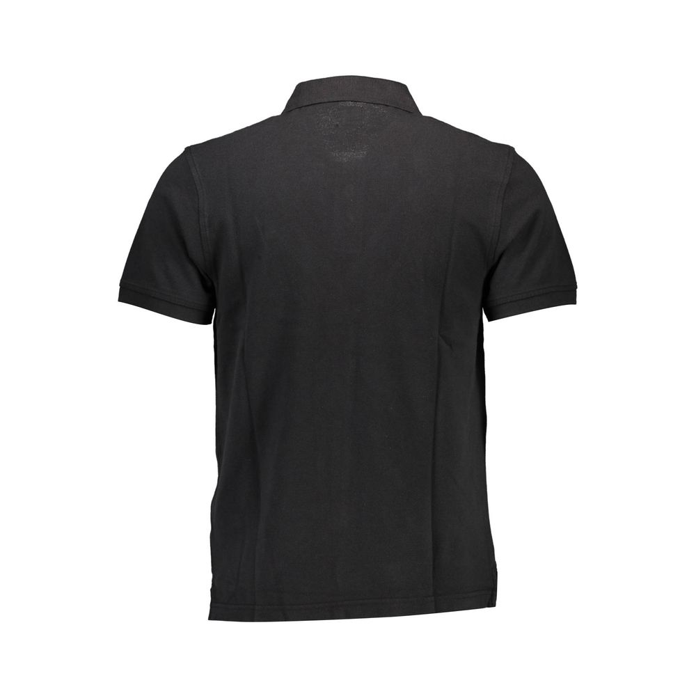 Black Cotton Men Polo Shirt - GLAMHUB BOUTIQUE 