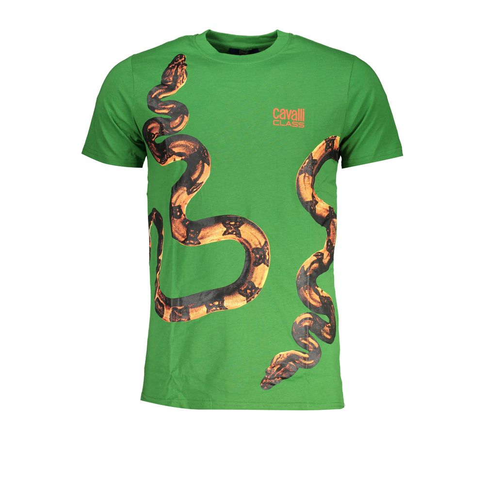 Green Cotton T-Shirt - GlamHub Luxury and Icon Brand Clothing