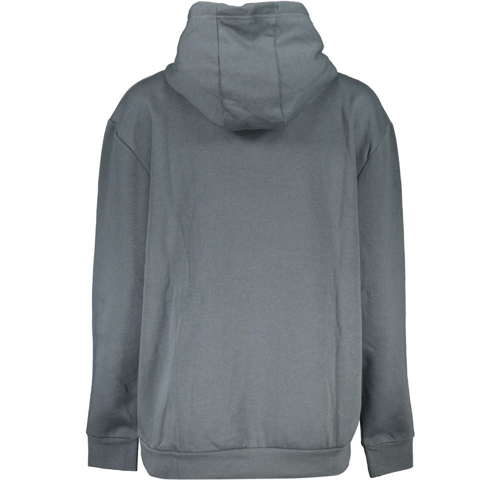 Elegant Hooded Fleece Sweatshirt in Gray - GlamHub Luxury and Icon Brand Clothing