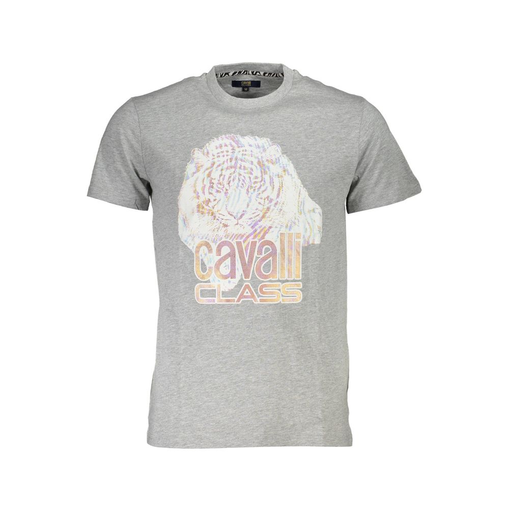 Gray Cotton T-Shirt - GlamHub Luxury and Icon Brand Clothing