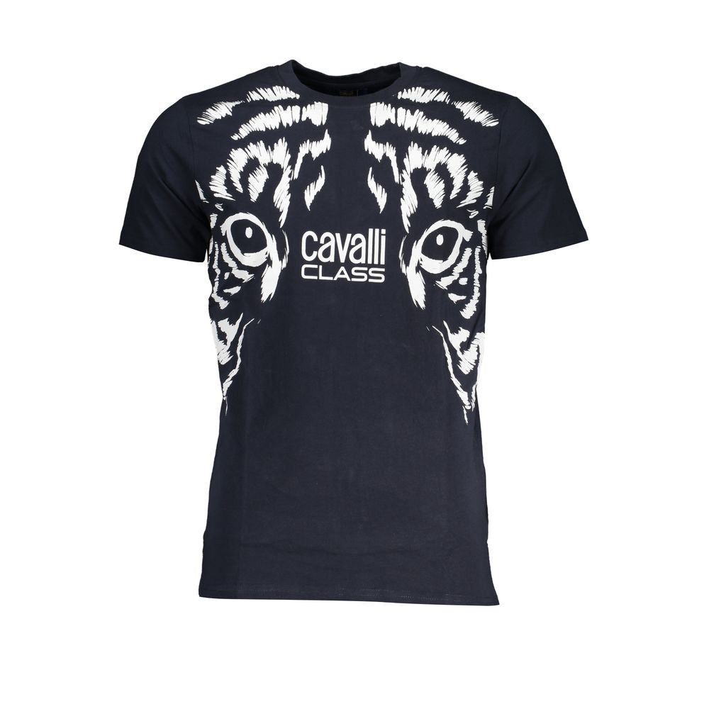 Blue Cotton T-Shirt - GlamHub Luxury and Icon Brand Clothing