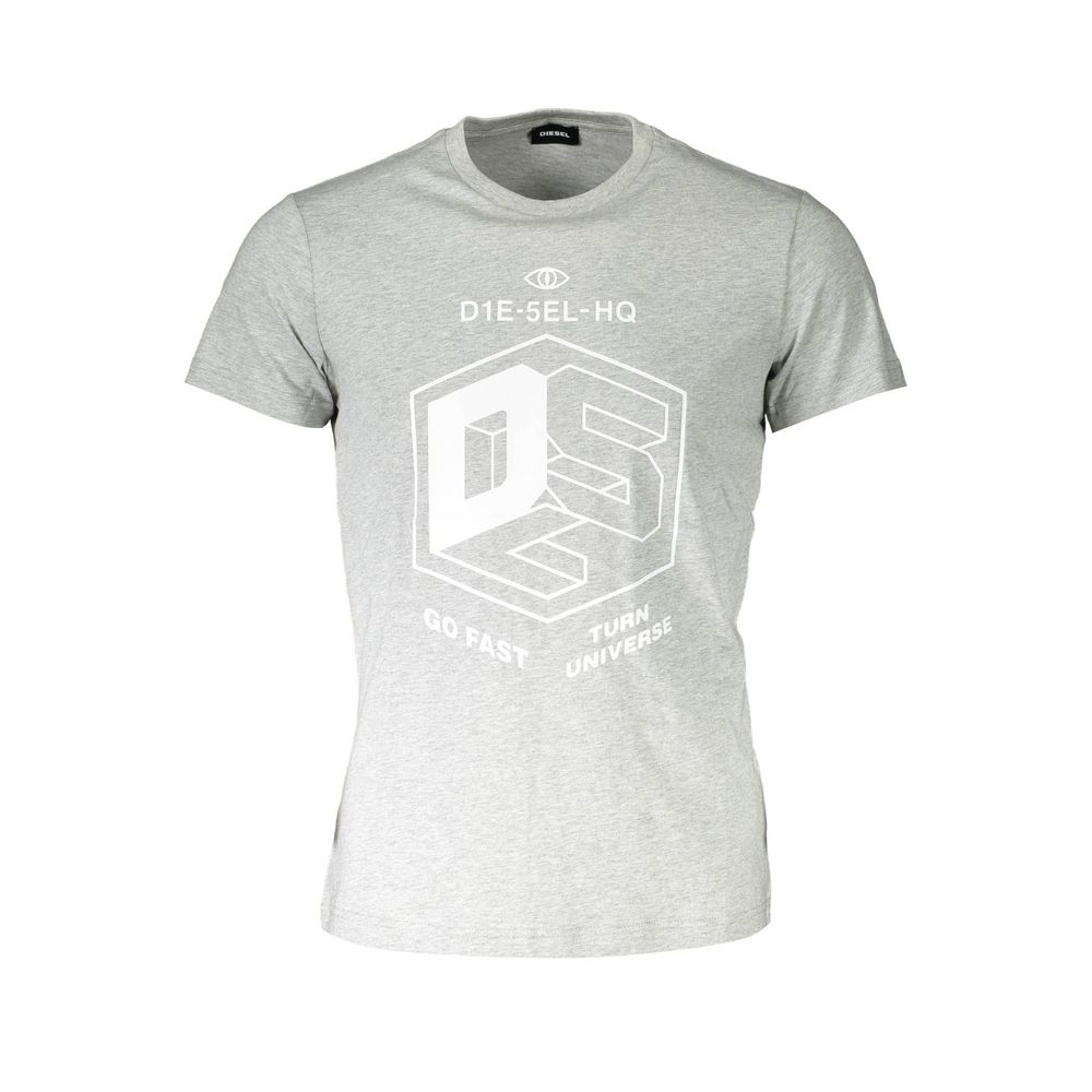 Gray Cotton Men T-Shirt - GLAMHUB BOUTIQUE 