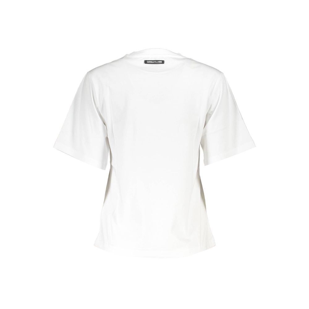 White Cotton Women T-Shirt - GlamHub Luxury and Icon Brand Clothing