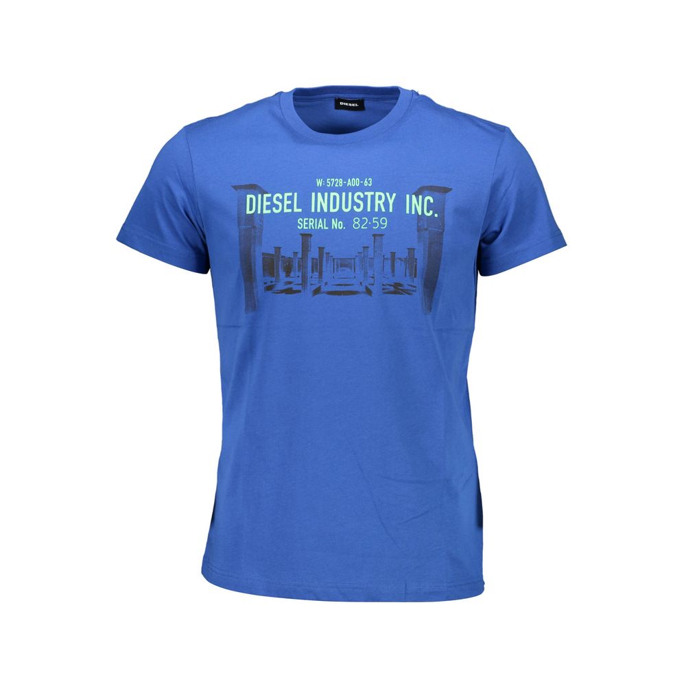 Blue Cotton Men T-Shirt - GLAMHUB BOUTIQUE 