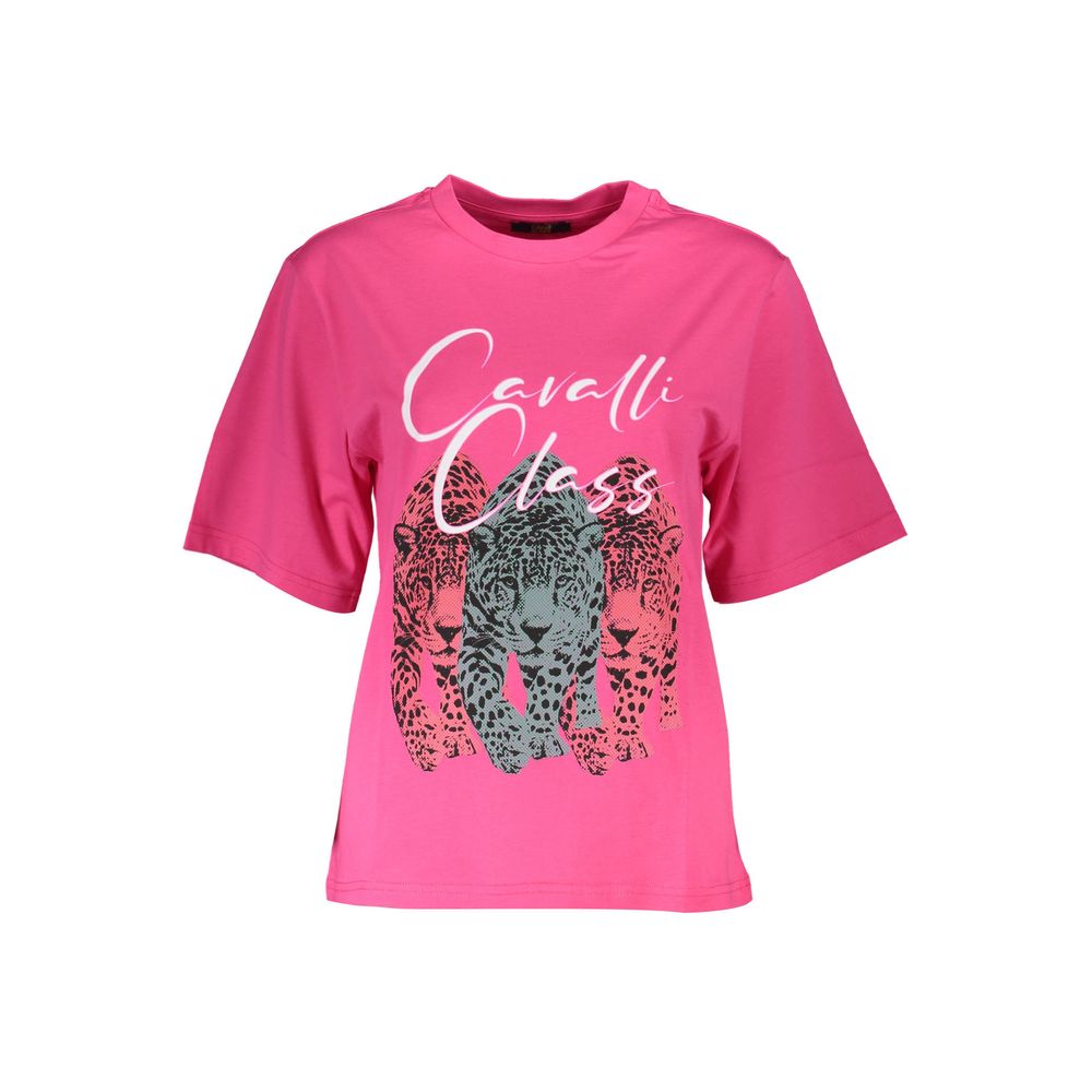 Pink Cotton Women T-Shirt - GlamHub Luxury and Icon Brand Clothing