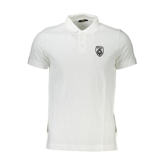 White Cotton Men Polo - GlamHub Luxury and Icon Brand Clothing