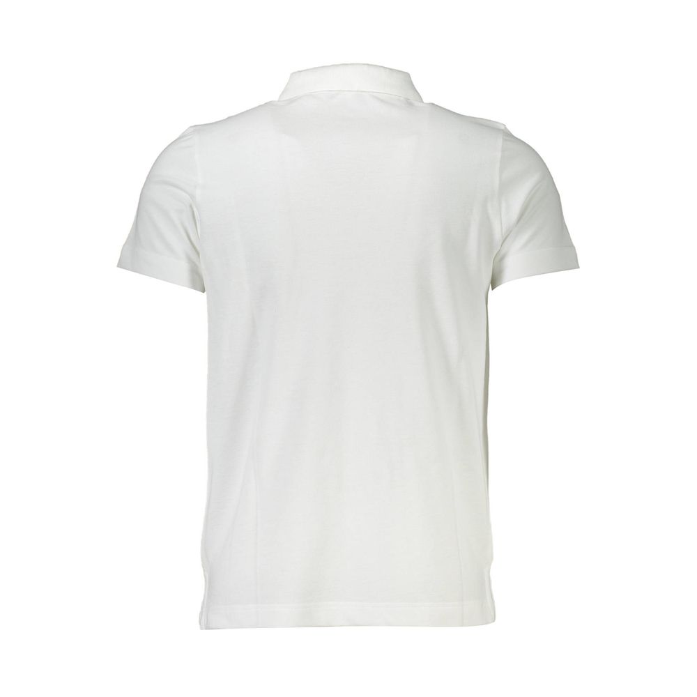 White Cotton Men Polo - GlamHub Luxury and Icon Brand Clothing