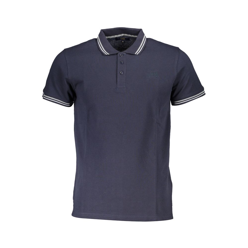 Blue Cotton Polo Shirt - GlamHub Luxury and Icon Brand Clothing