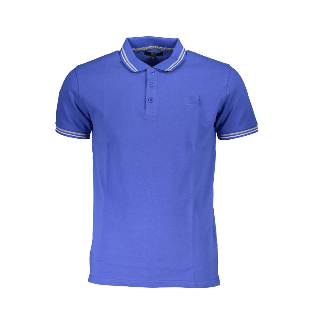 Blue Cotton Polo Shirt - GlamHub Luxury and Icon Brand Clothing