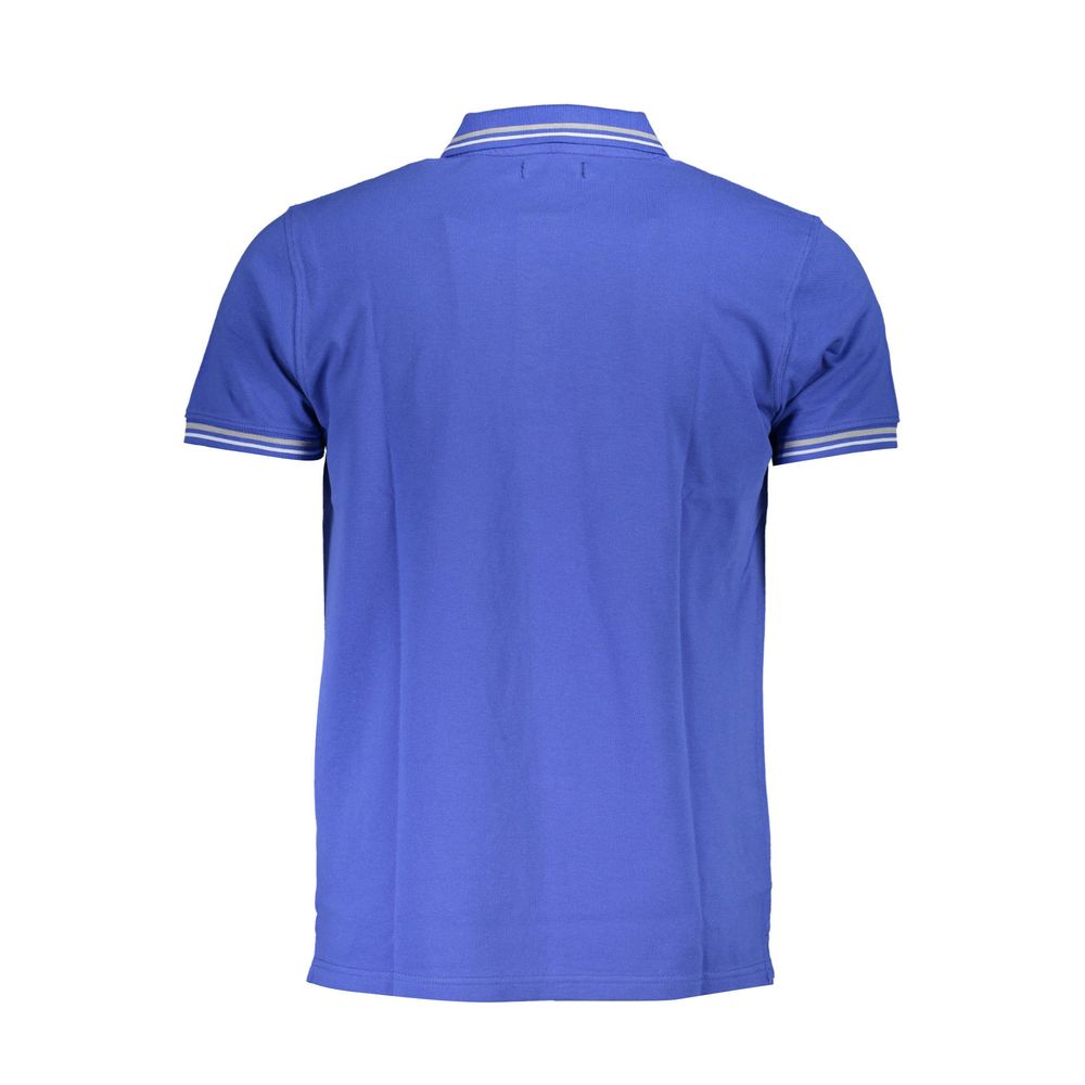 Blue Cotton Polo Shirt - GlamHub Luxury and Icon Brand Clothing