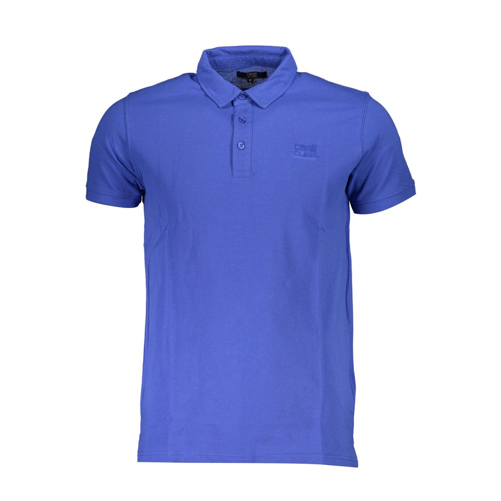 Blue Cotton Polo Shirt - GlamHub Luxury and Icon Brand Clothing