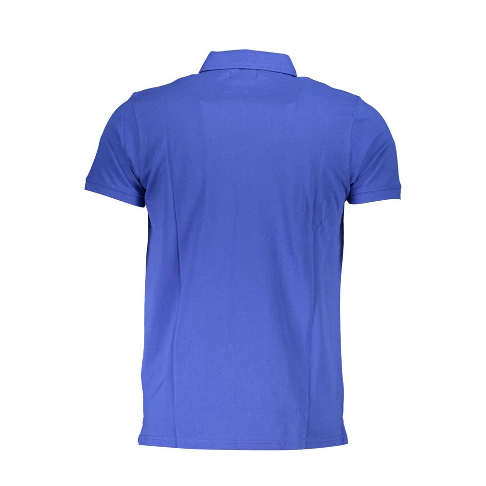 Blue Cotton Polo Shirt - GlamHub Luxury and Icon Brand Clothing