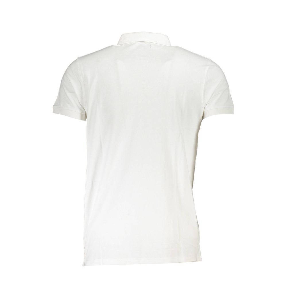 White Cotton Polo Shirt - GlamHub Luxury and Icon Brand Clothing