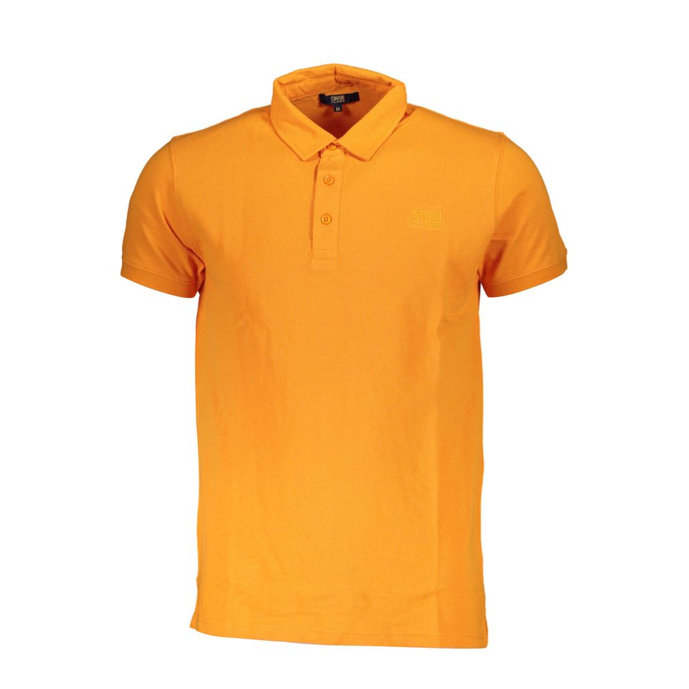 Orange Cotton Polo Shirt - GlamHub Luxury and Icon Brand Clothing