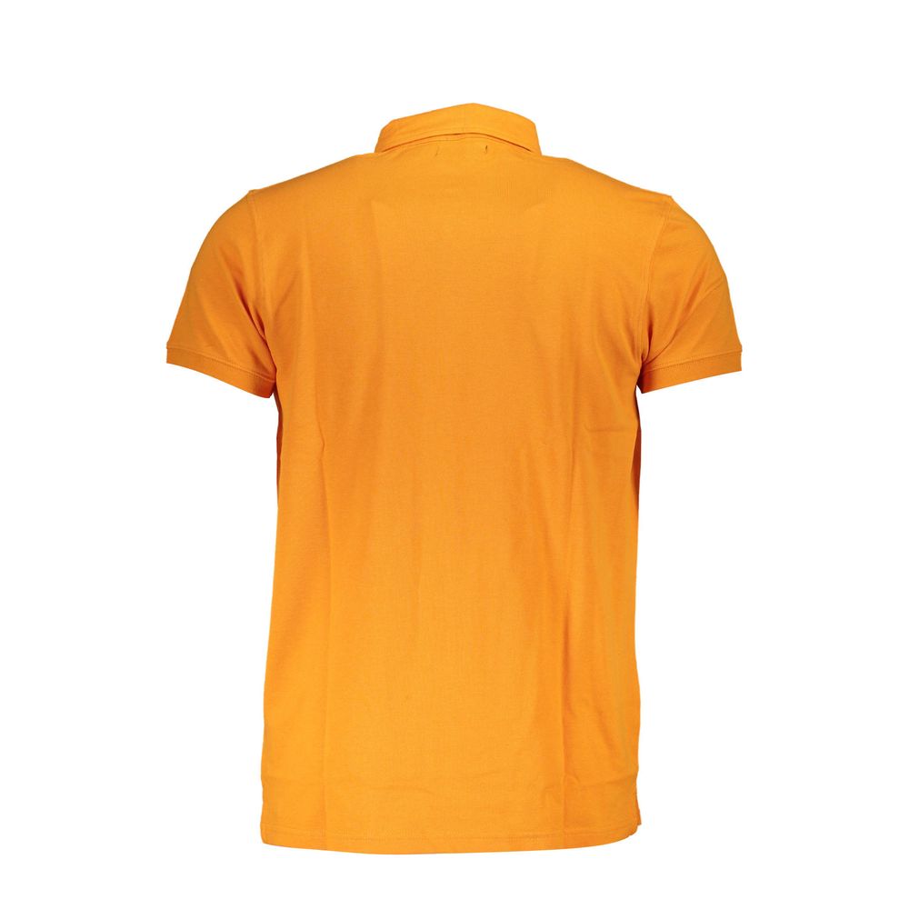 Orange Cotton Polo Shirt - GlamHub Luxury and Icon Brand Clothing