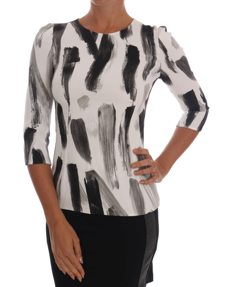 Elegant Striped Stretch Blouse - GlamHub Luxury and Icon Brand Clothing