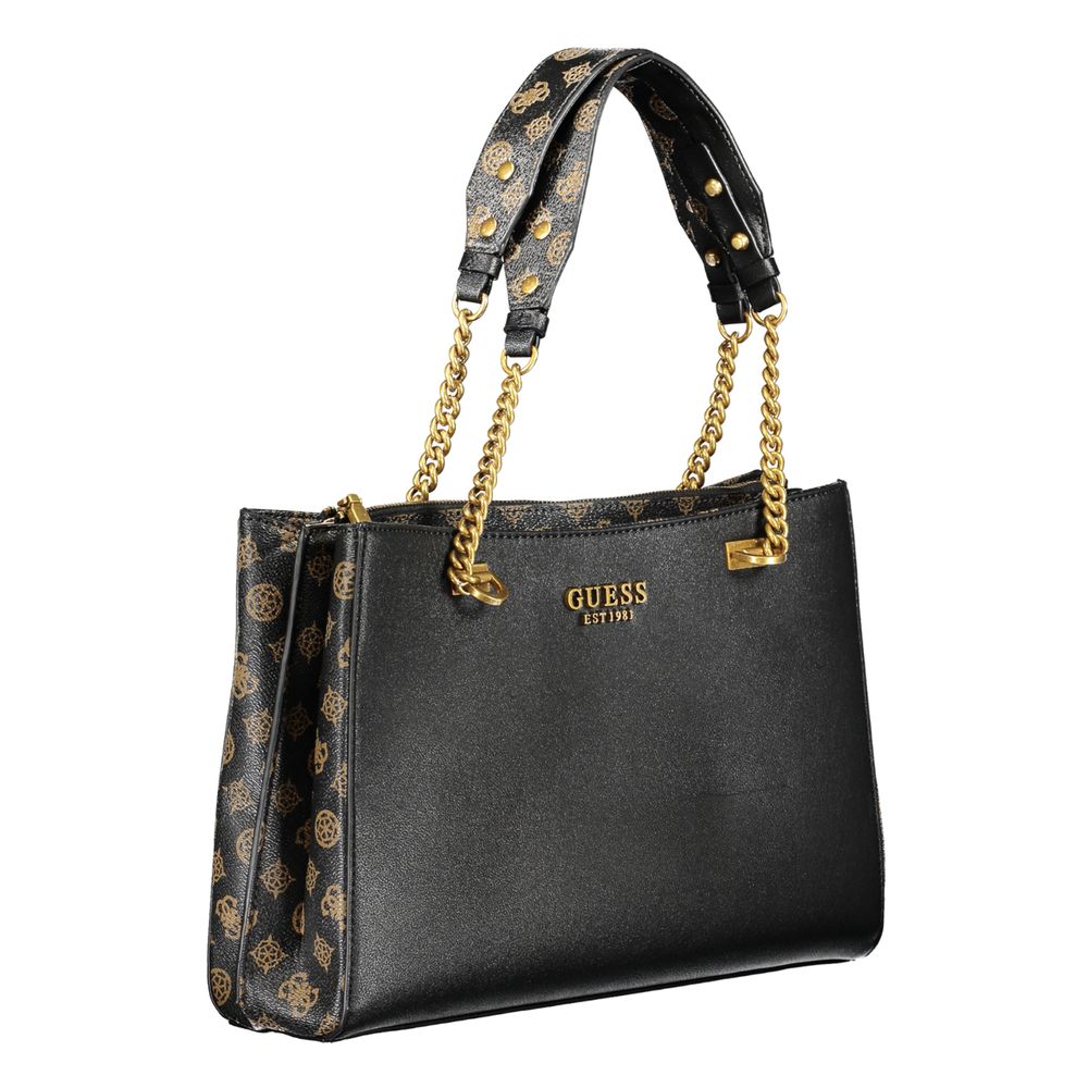 Black Polyethylene Handbag - GLAMHUB BOUTIQUE 