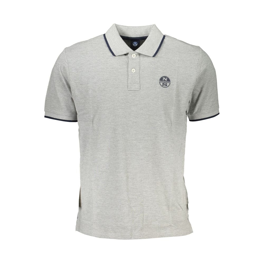 Gray Cotton Polo Shirt