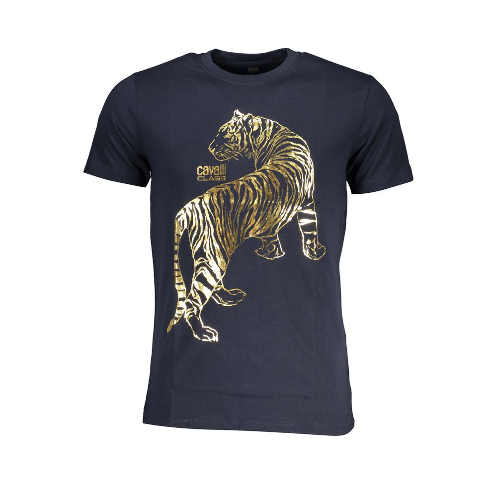 Blue Cotton T-Shirt - GlamHub Luxury and Icon Brand Clothing