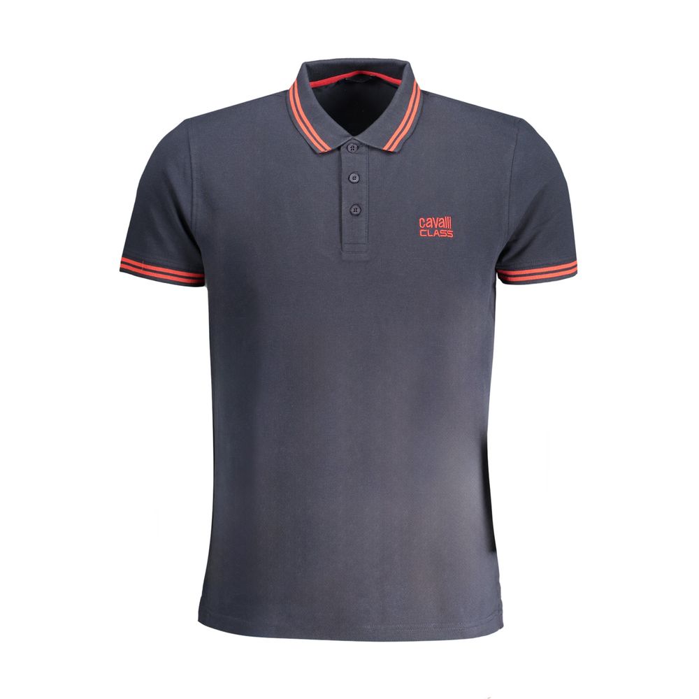 Blue Cotton Polo Shirt - GlamHub Luxury and Icon Brand Clothing