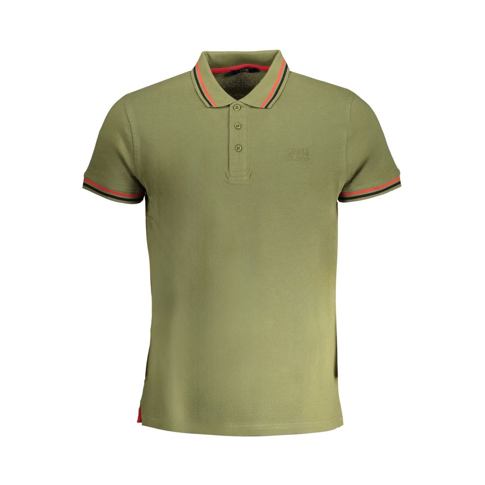 Green Cotton Polo Shirt - GlamHub Luxury and Icon Brand Clothing