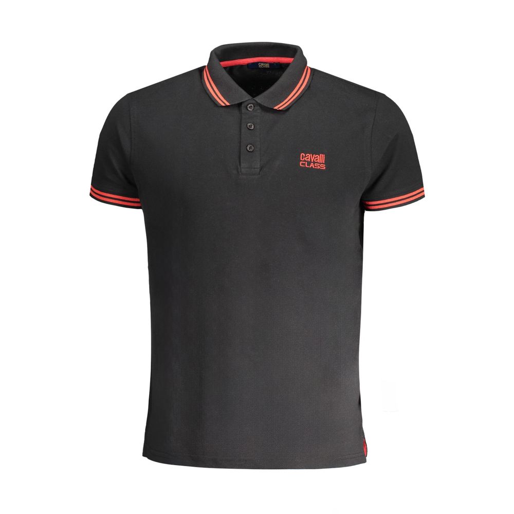 Black Cotton Polo Shirt - GlamHub Luxury and Icon Brand Clothing