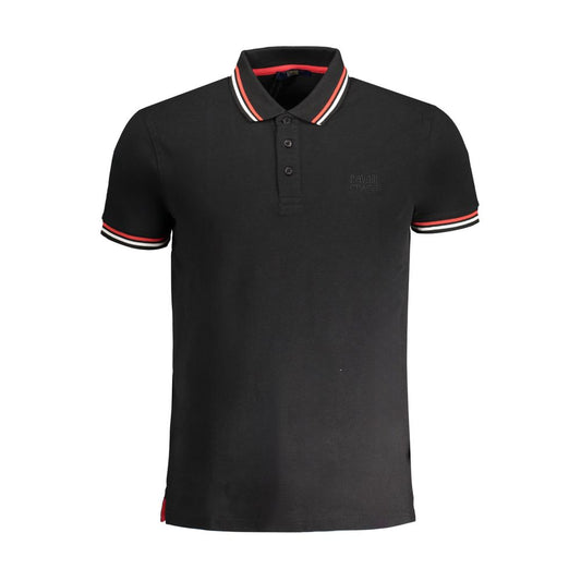 Black Cotton Polo Shirt - GlamHub Luxury and Icon Brand Clothing