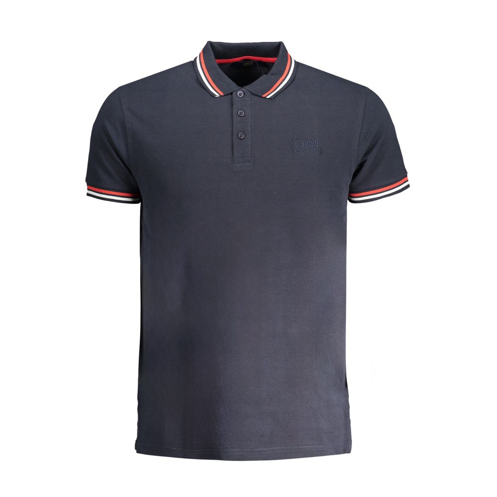 Blue Cotton Polo Shirt - GlamHub Luxury and Icon Brand Clothing