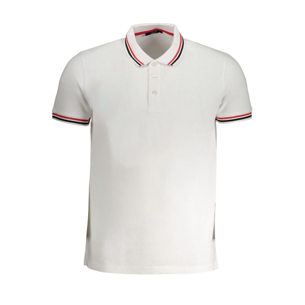 White Cotton Polo Shirt - GlamHub Luxury and Icon Brand Clothing