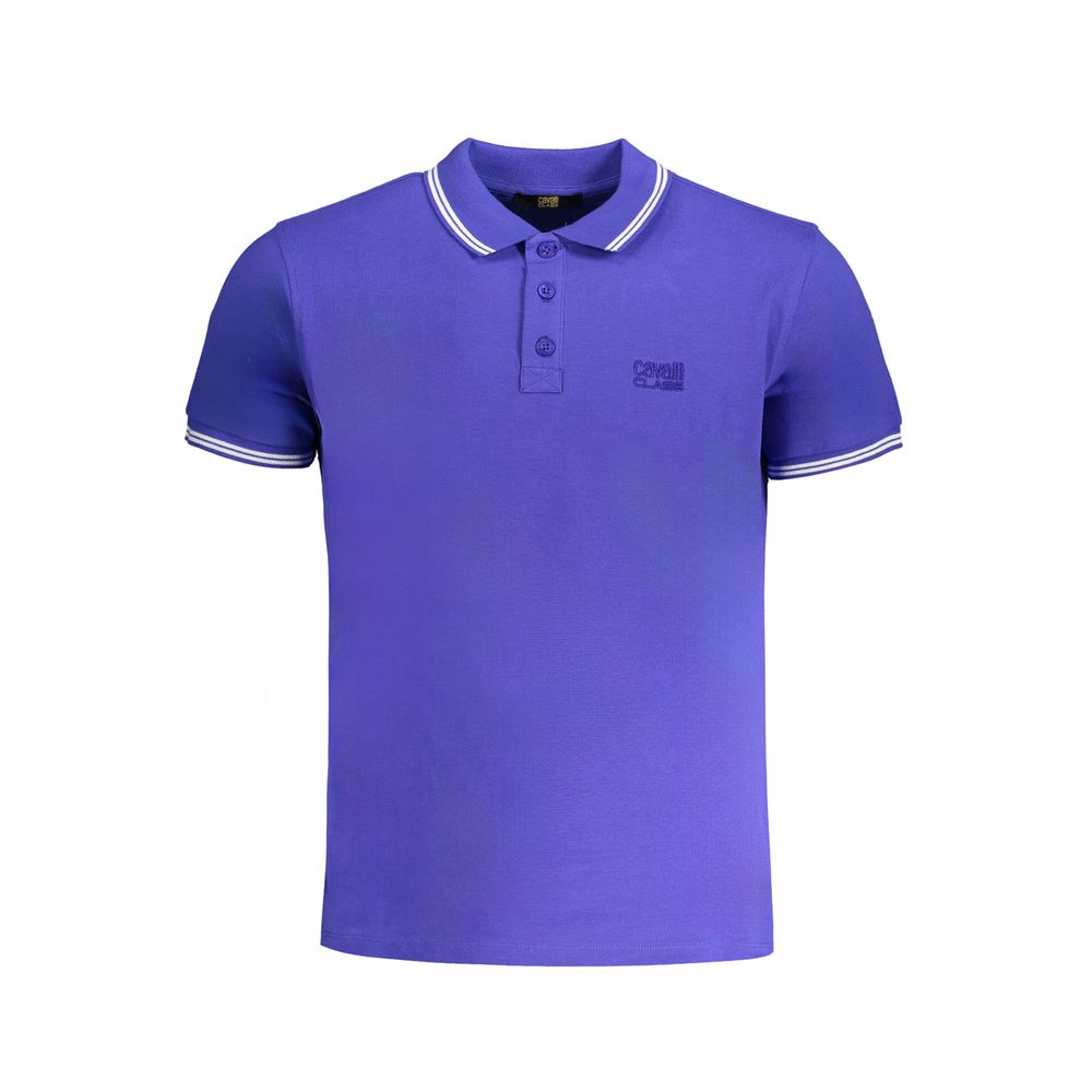 Blue Cotton Polo Shirt - GlamHub Luxury and Icon Brand Clothing