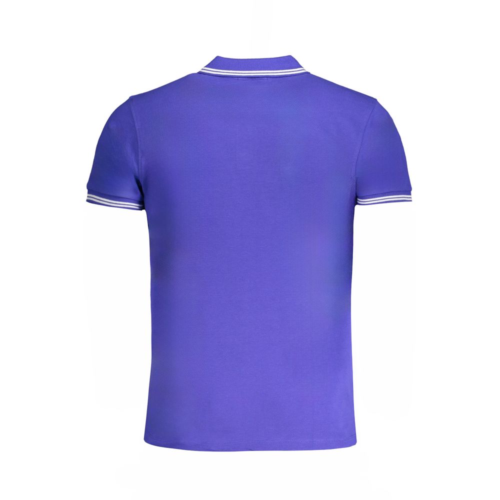 Blue Cotton Polo Shirt - GlamHub Luxury and Icon Brand Clothing