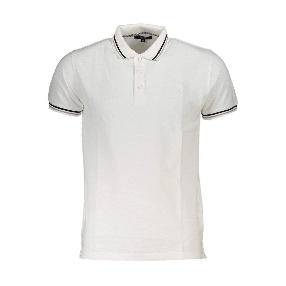 White Cotton Polo Shirt - GlamHub Luxury and Icon Brand Clothing