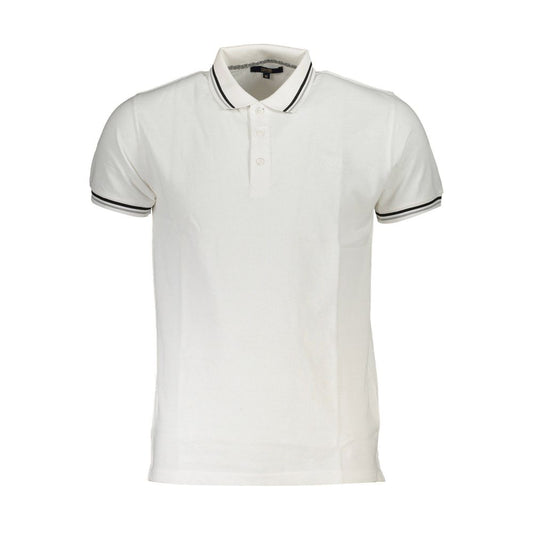 White Cotton Polo Shirt - GlamHub Luxury and Icon Brand Clothing