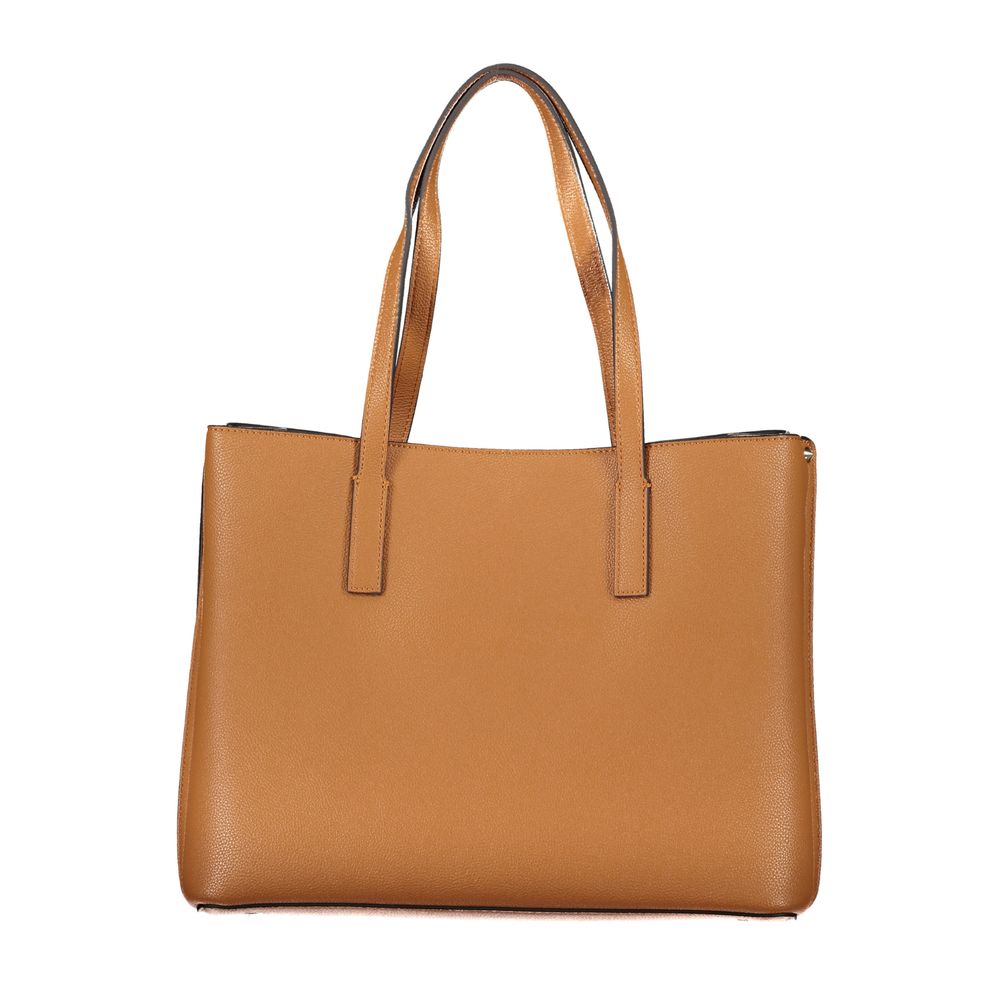 Brown Polyethylene Handbag - GLAMHUB BOUTIQUE 