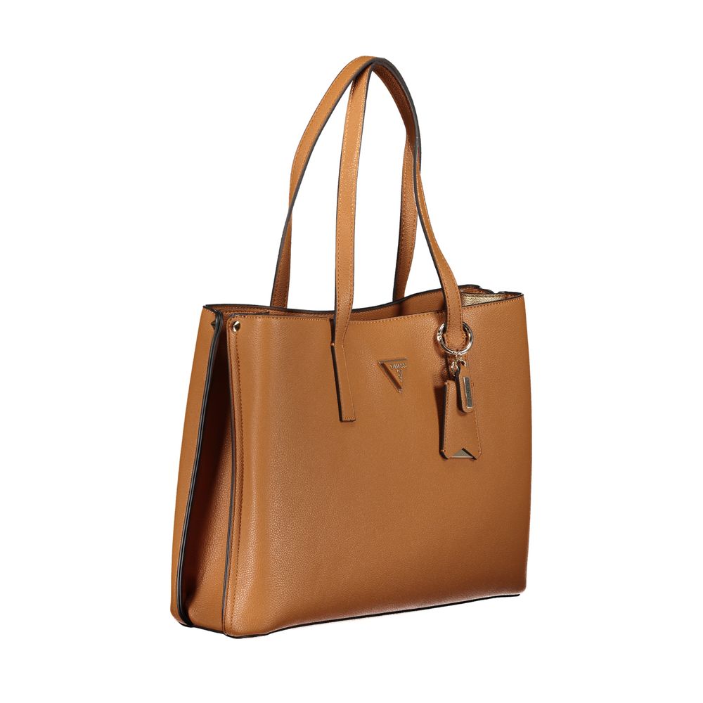 Brown Polyethylene Handbag - GLAMHUB BOUTIQUE 