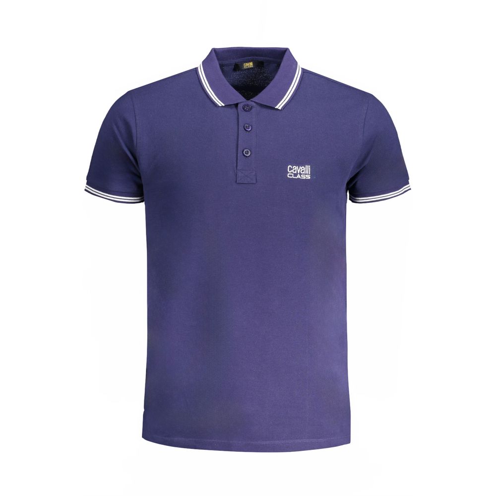 Blue Cotton Polo Shirt - GlamHub Luxury and Icon Brand Clothing