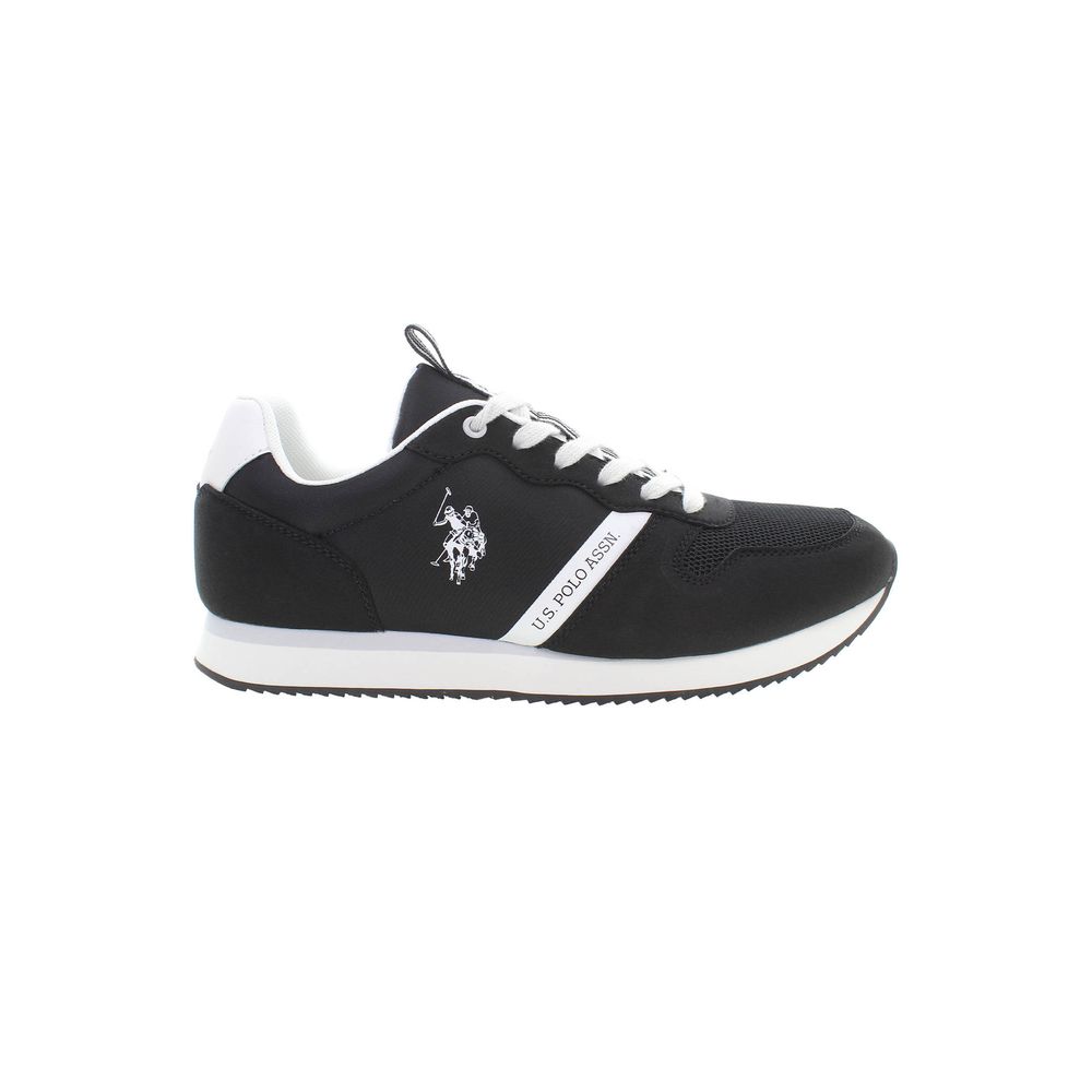 Black Polyester Men Sneaker