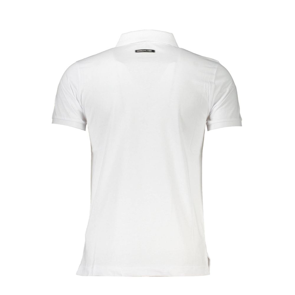 White Cotton Men Polo Shirt - GlamHub Luxury and Icon Brand Clothing