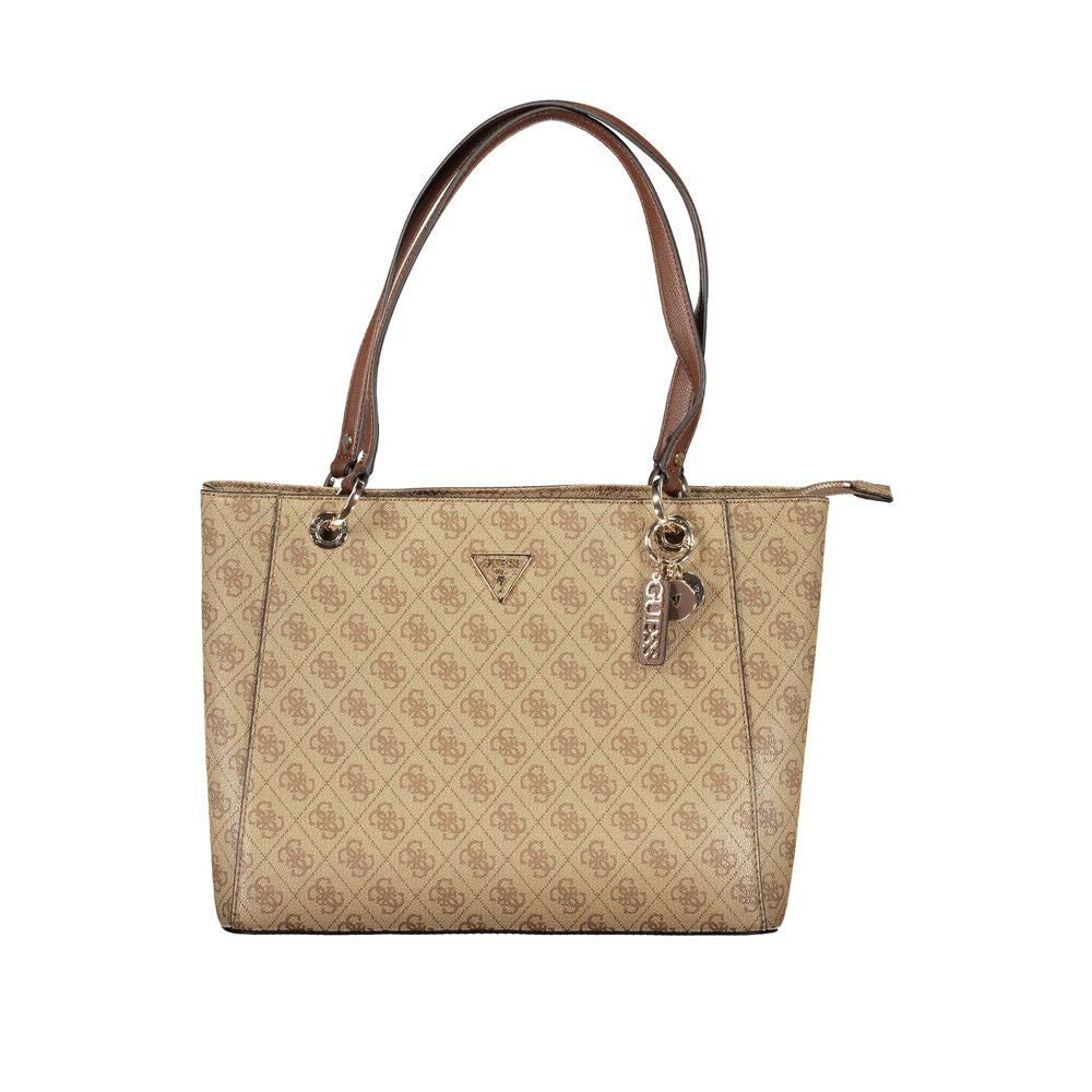 Beige Polyethylene Handbag - GLAMHUB BOUTIQUE 