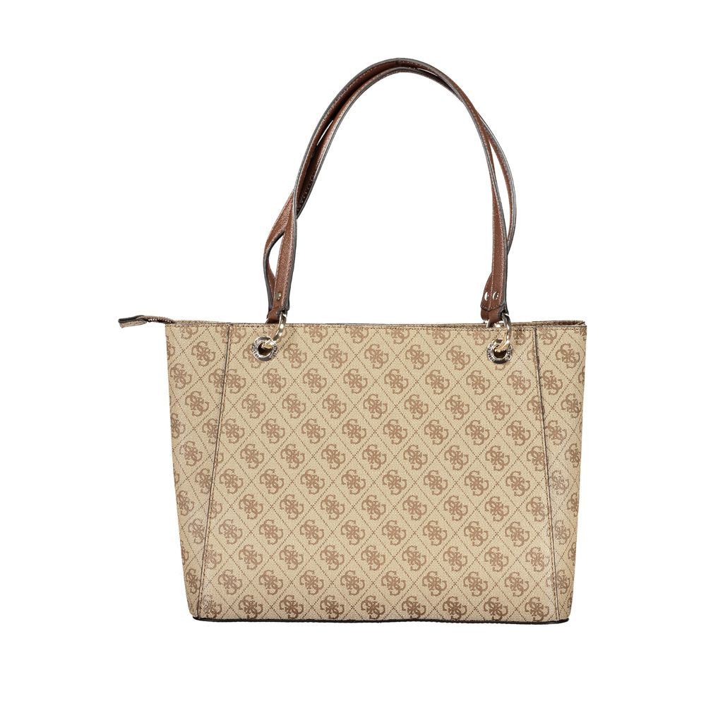 Beige Polyethylene Handbag - GLAMHUB BOUTIQUE 