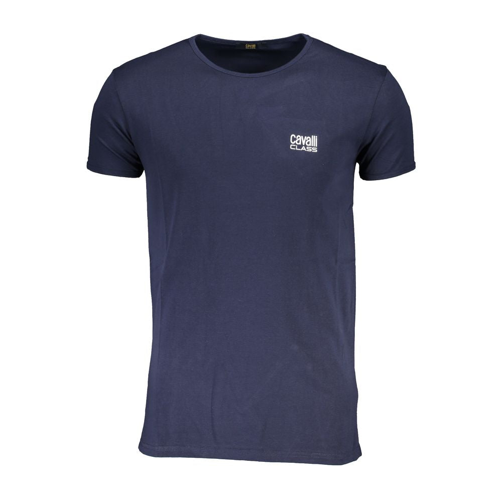 Blue Cotton T-Shirt - GlamHub Luxury and Icon Brand Clothing