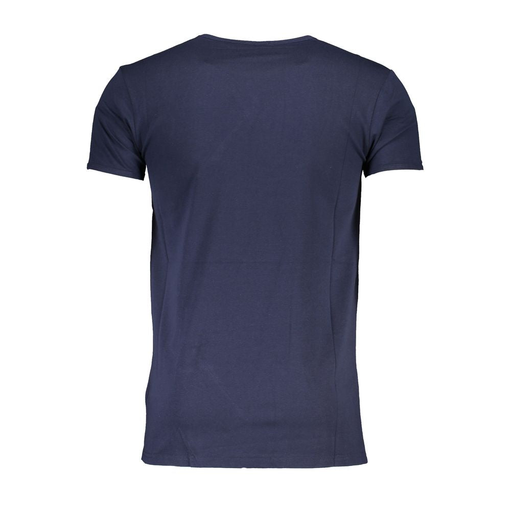 Blue Cotton T-Shirt - GlamHub Luxury and Icon Brand Clothing