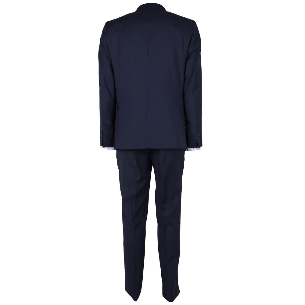 Blue Virgin Wool Men's Suit - GlamHub Luxury and Icon Brand Clothing