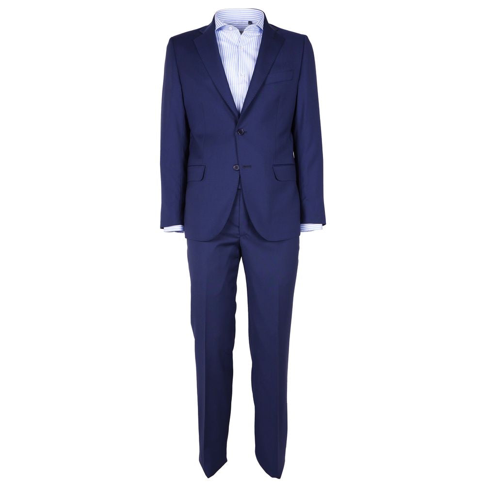 Elegant Gentlemen's Navy Blue Two-Piece Suit - GlamHub Luxury and Icon Brand Clothing